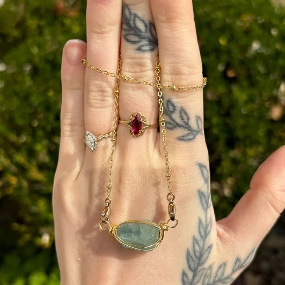 Aquamarine interchangeable necklace - Picture 2 of 5